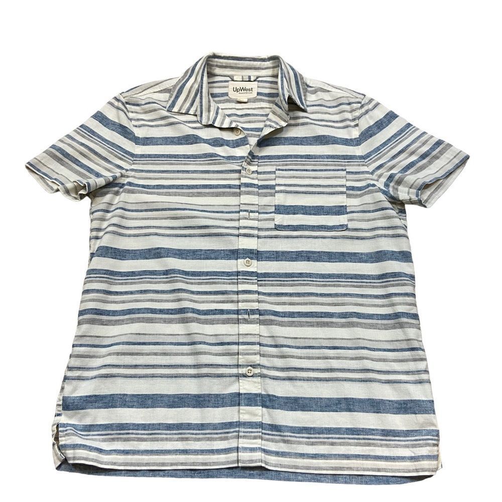 Men’s‎ UpWest Hemp Blend Button Down Short Sleeved Shirt Size Medium